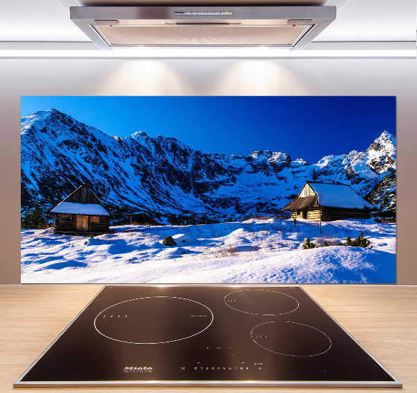 Panel de pared de cocina Casas en los montes Tatra