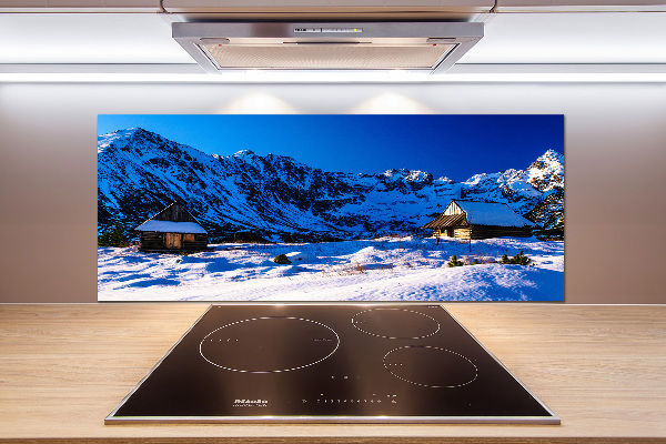 Panel de pared de cocina Casas en los montes Tatra