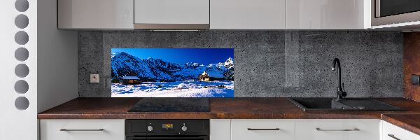 Panel de pared de cocina Casas en los montes Tatra
