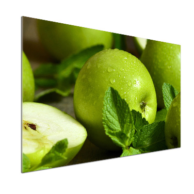 Panel de pared de cocina manzanas verdes
