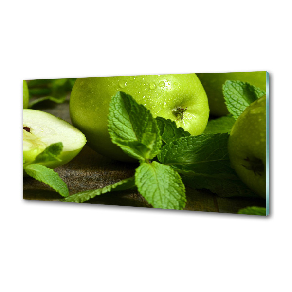 Panel de pared de cocina manzanas verdes