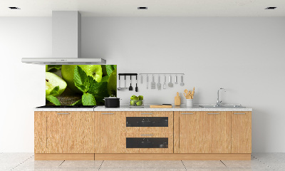 Panel de pared de cocina manzanas verdes