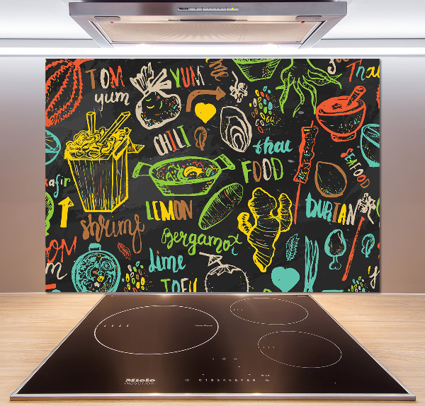 Salpicadero de cocina comida tailandesa