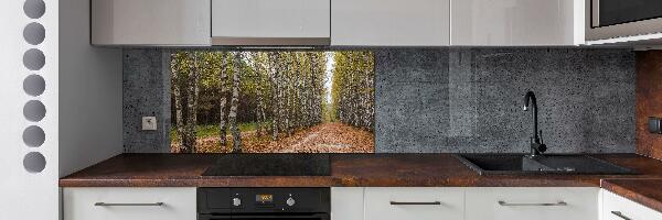 Panel dekor szkło Aleja brzóz