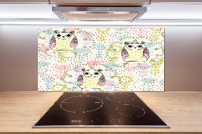 Panel de pared de cocina Búhos