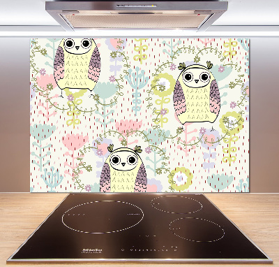 Panel de pared de cocina Búhos