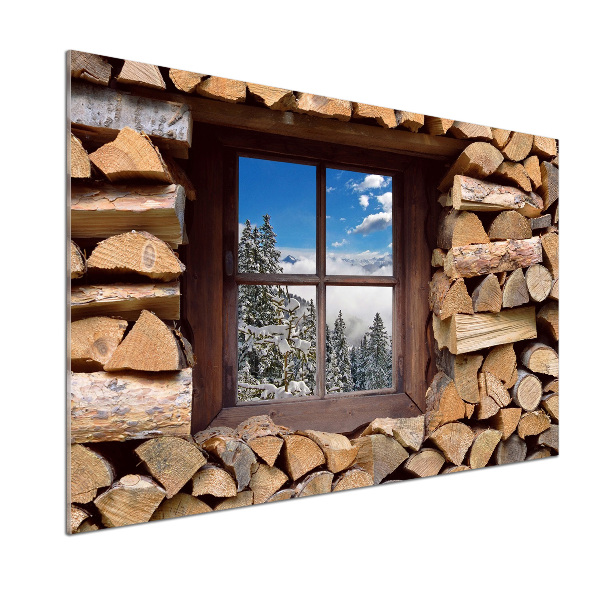 Panel para cocina El invierno fuera de la ventana