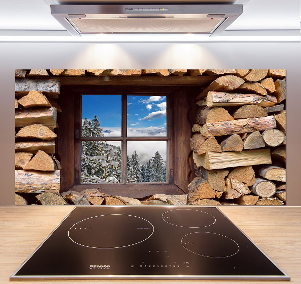 Panel para cocina El invierno fuera de la ventana