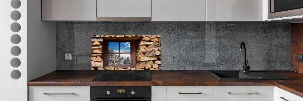 Panel do kuchni Zima za oknem