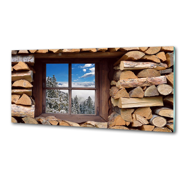 Panel para cocina El invierno fuera de la ventana