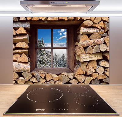 Panel para cocina El invierno fuera de la ventana