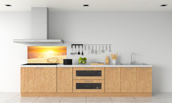 Panel antisalpicaduras Corazón en la arena