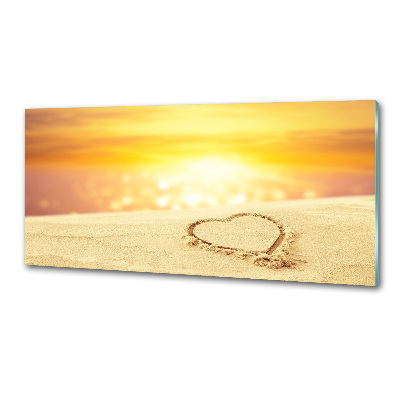 Panel antisalpicaduras Corazón en la arena