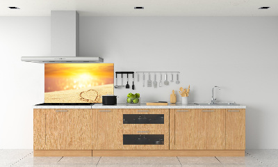 Panel antisalpicaduras Corazón en la arena