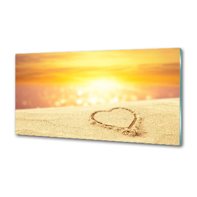 Panel antisalpicaduras Corazón en la arena