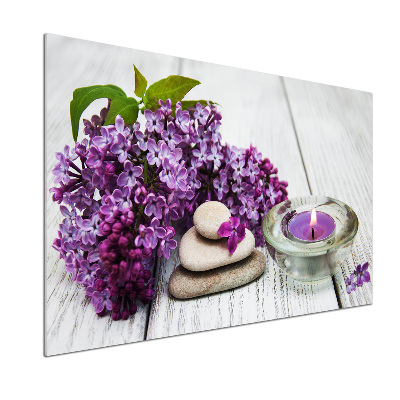 Panel de pared de cocina Piedras lilas y zen