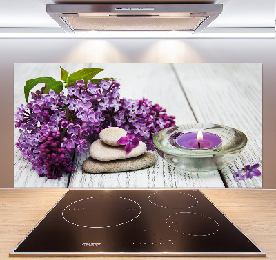 Panel de pared de cocina Piedras lilas y zen