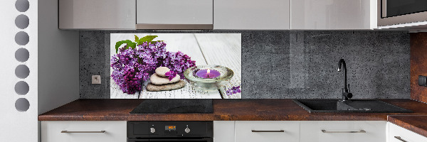 Panel de pared de cocina Piedras lilas y zen