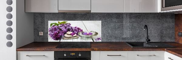 Panel de pared de cocina Piedras lilas y zen