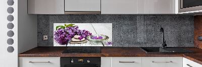 Panel de pared de cocina Piedras lilas y zen