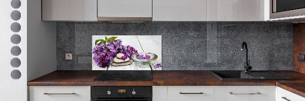 Panel de pared de cocina Piedras lilas y zen