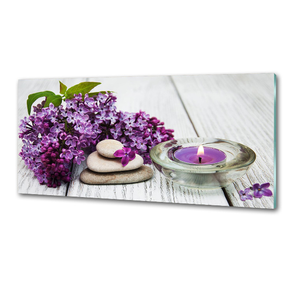 Panel de pared de cocina Piedras lilas y zen