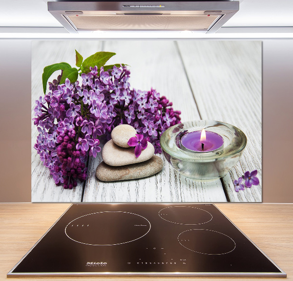 Panel de pared de cocina Piedras lilas y zen