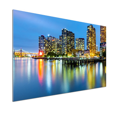 Panel de pared de cocina Nueva York de noche