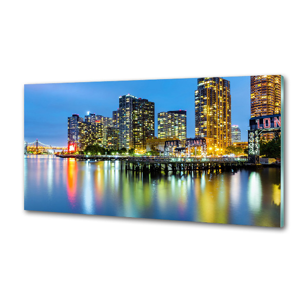 Panel de pared de cocina Nueva York de noche