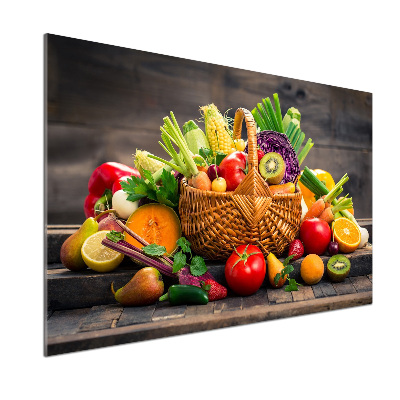 Panel de pared de cocina Cesta de frutas y verduras