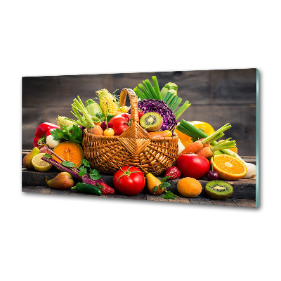 Panel de pared de cocina Cesta de frutas y verduras