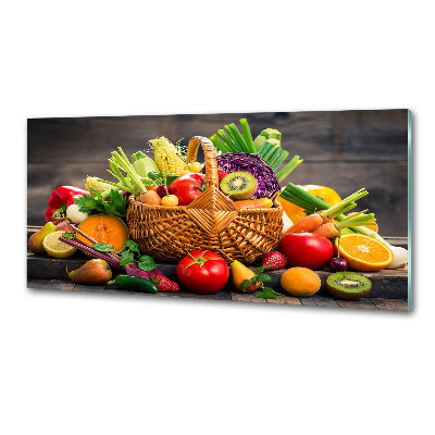 Panel de pared de cocina Cesta de frutas y verduras