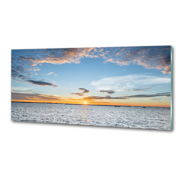 Panel antisalpicaduras Crepúsculo junto al mar