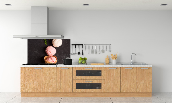 Panel de pared de cocina Helado en cono de waffle