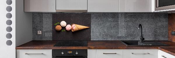 Panel de pared de cocina Helado en cono de waffle