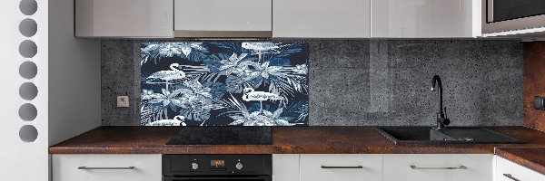 Panel do kuchni Flamingi i rośliny