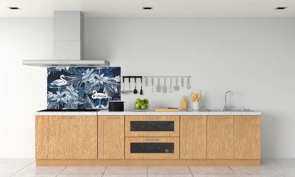 Panel antisalpicaduras Flamencos y plantas