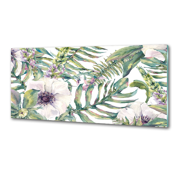 Salpicadero de cocina Helechos y flores