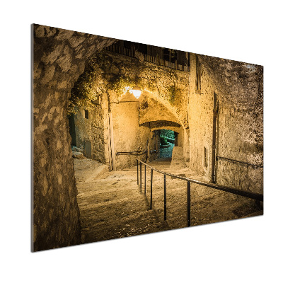 Salpicadero de cocina Peille de noche, Francia