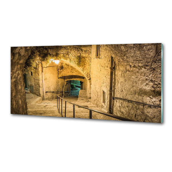 Salpicadero de cocina Peille de noche, Francia