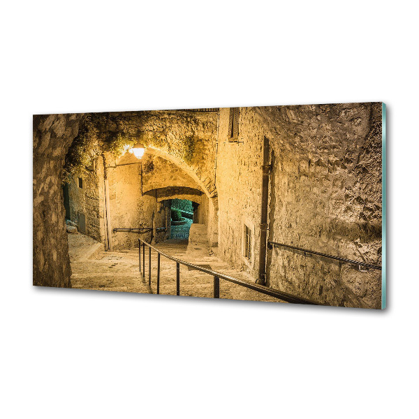 Salpicadero de cocina Peille de noche, Francia