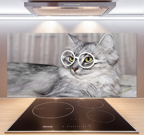 Panel para cocina Gato con gafas