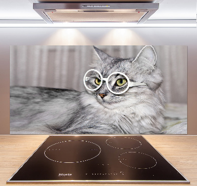 Panel para cocina Gato con gafas