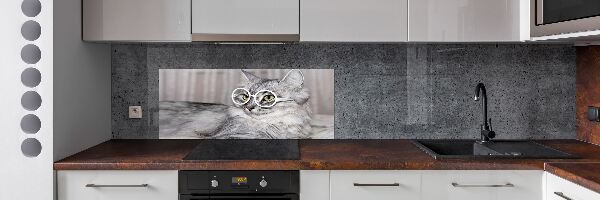 Panel para cocina Gato con gafas