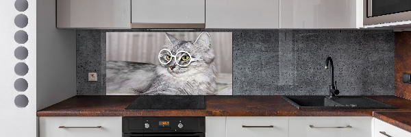 Panel para cocina Gato con gafas