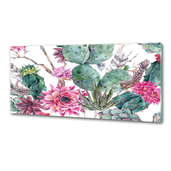 Panel szklany do kuchni Kaktusy