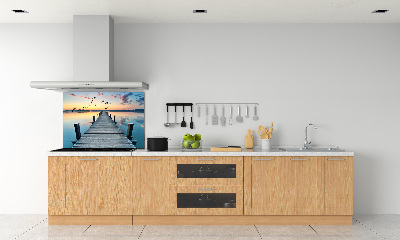 Panel de pared de cocina Muelle de madera