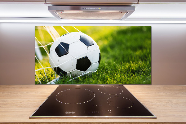 Panel antisalpicaduras El balón está en la portería.