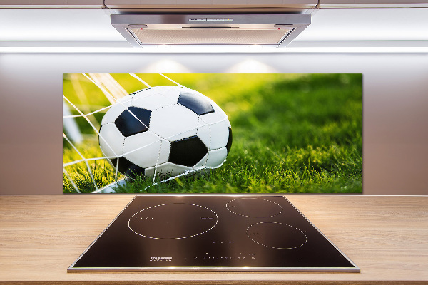 Panel antisalpicaduras El balón está en la portería.