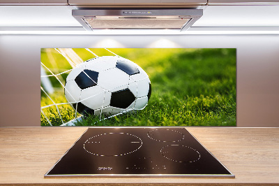 Panel antisalpicaduras El balón está en la portería.